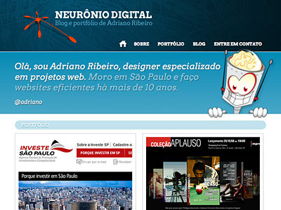 Neurônio Digital 2011 blog blue neuron personal portfolio website wordpress