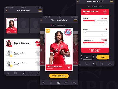 Football app app bet betting football mobile prediction socker sport ui