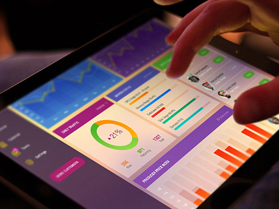 Boardy app chart crm dashboard desktop sales statistics ui