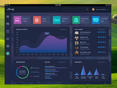 Roady app chart crm dashboard desktop sales statistics ui