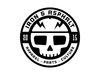 Iron and Asphalt black and white logo motorcycles vector