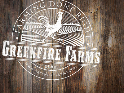 Greenfire Farms chickens farm logo vector