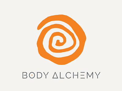 Body Alchemy Logo custom type logo orange