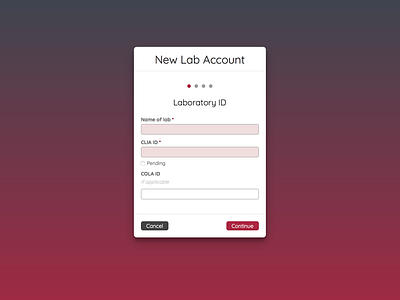 New Lab Sign-up Form