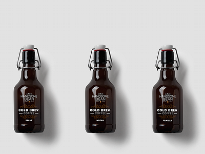 The Handsome Bean Cold Brew Coffee branding coffee cold brew typography white gold