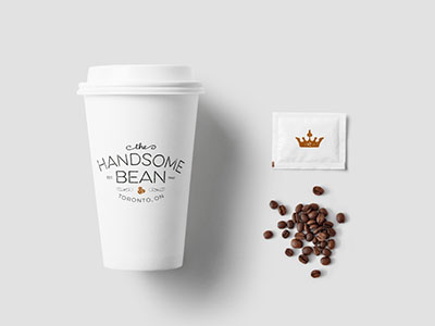 The Handsome Bean Coffee branding cafe coffee branding coffee shop packaging