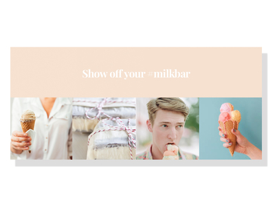Milk Ice Cream Shop beige branding hashtag ice cream instagram feed website design