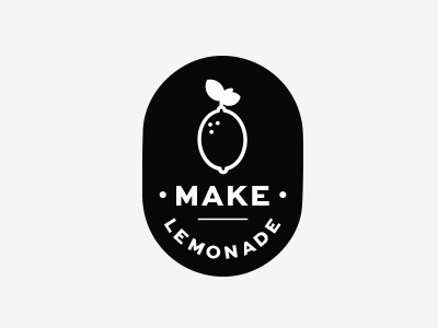 Make Lemonade black branding lemon logo design secondary logo white