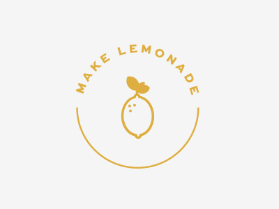 Make Lemonade yellow circle logo secondary logo lemon branding logo design