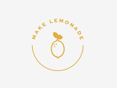 Make Lemonade branding circle logo lemon logo design secondary logo yellow