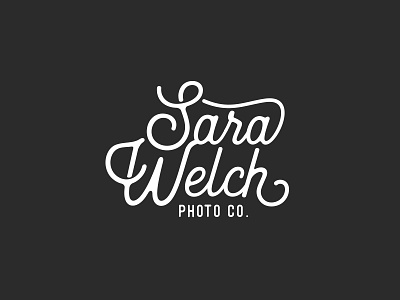 Sara Welch black branding logo design photographer script white