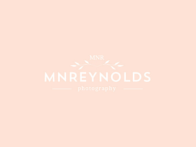 MNReynolds Photography branding leafs logo design nature photographer pink typography white