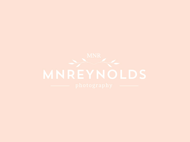 MNReynolds Photography white pink leafs nature typography photographer branding logo design