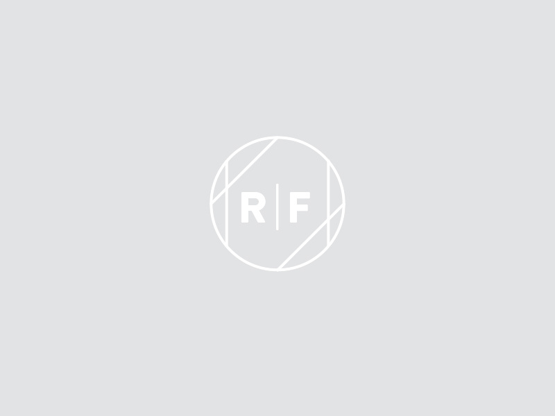 R|F Secondary Mark geometric typography mark grey white logo design branding secondary logo