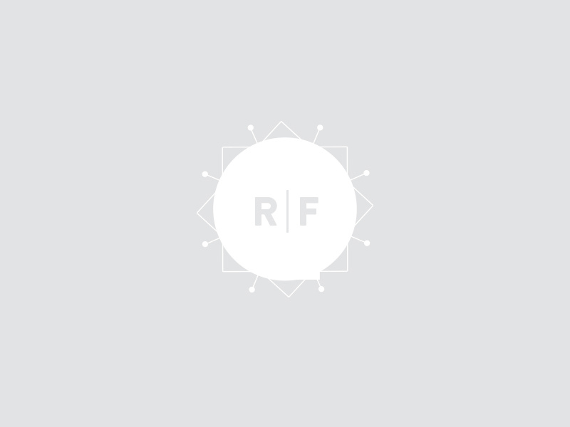 R|F Secondary Mark modern geometric typography mark grey white logo design branding secondary logo