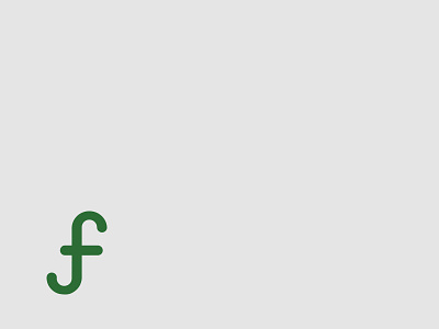 Custom letter F branding custom letter flute green logo mark secondary logo