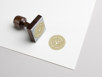 The Moon Secondary Logo branding circle logo gold secondary logo stamp design stars white