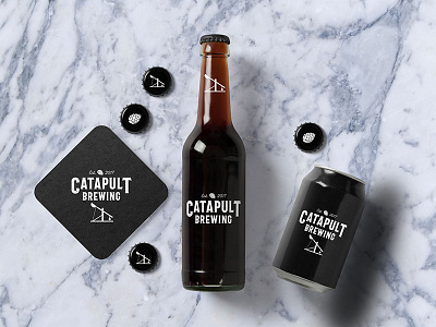 Catapult Brewing beer black brand identity brewery catapult hops logo design packaging toronto