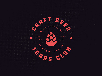 Craft Beer Tears Club beer black branding craft beer hops layout logo design pink typography