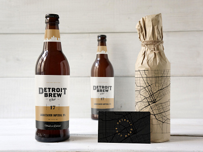 Detroit Brew Club beer beer design black brewery detroit gold ipa label design map package design packaging typography