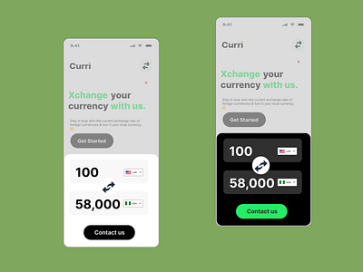 Currency Exchange Modal - Light and Dark Mode app ui ux
