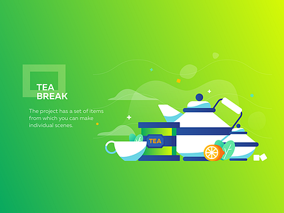Tea break cup flat tea