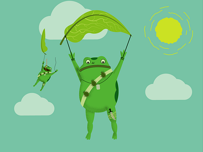Flying Frog graphic design illustration