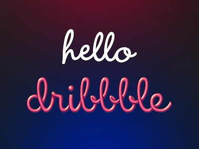 Hello Dribbble! art design lettering logo photoshop skeuomorphism type typography