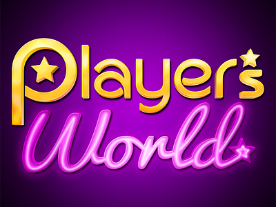 Player's World Logo art casino design game lettering logo type typography