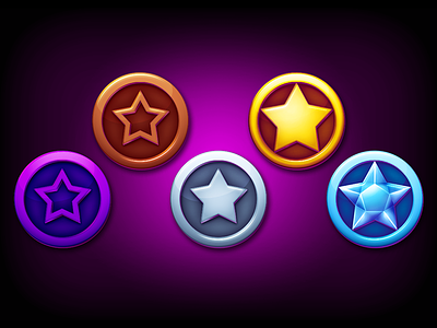 Player's World Icons art colorful design game photoshop skeuomorphism stars