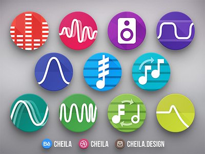 Sound Suite Icons android app design flat icon mobile music ui