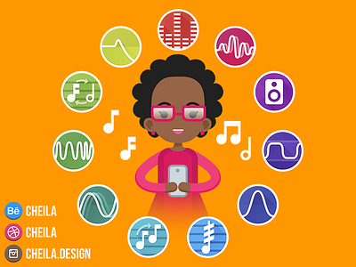 Sound Suite illustration android app design flat icon illustration mobile music