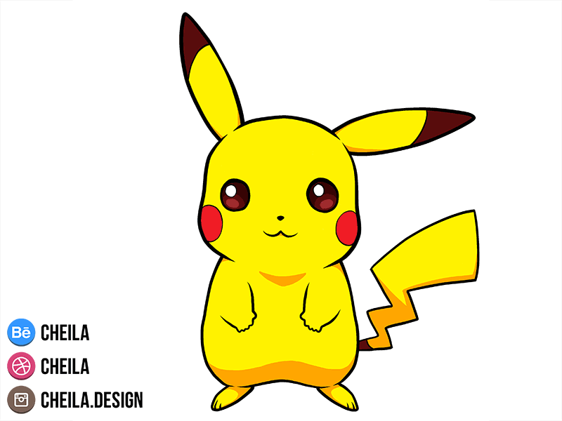 How to draw Pikachu animation anime art cute game gif illustration inking manga sketch