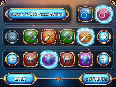 RPG GUI app design game icon mobile rpg ui ux