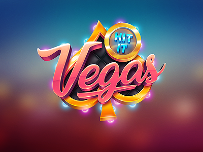 Vegas Slot Game Logo art casino design game lettering logo type typography