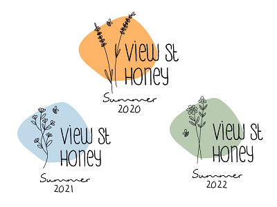 Homemade Honey Labels aesthetic design flower honey illustration logo minimal procreate