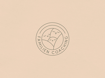 Family Coaching | Stamp branding family line logo mark penguin stamp symbol