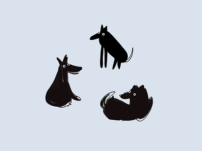 powl | branding black dog branding character cute dog dogs fun illustration rough scibble