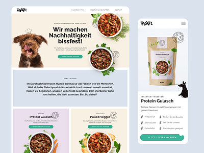 powl | website branding dog dog food mobile design powl product design webshop website