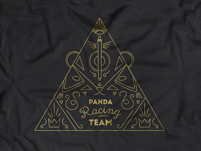 p&a racing team line line art panda print shirt strokes t shirt design team