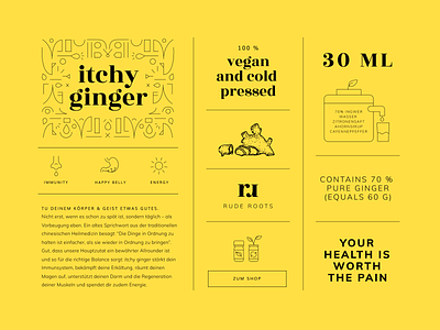 itchy ginger infographic brand branding coldpressed design gingershot infographic information design informationdesign mood rude roots typography