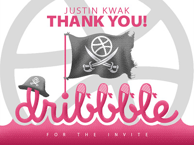 My First Shot dribbble first invite pink pirate shot thanks