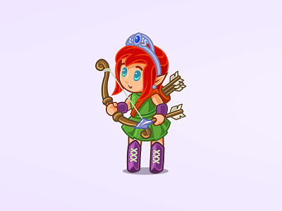 Elfy 2d arrows character children concept design elf game illustration