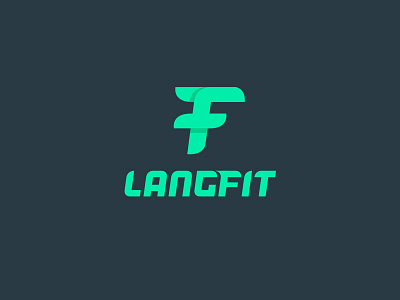 Langfit brand design education fitness green language logo logotype mark style