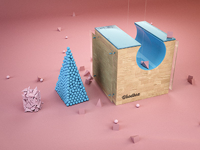 Woodbox 3d box c4d illustration octane render