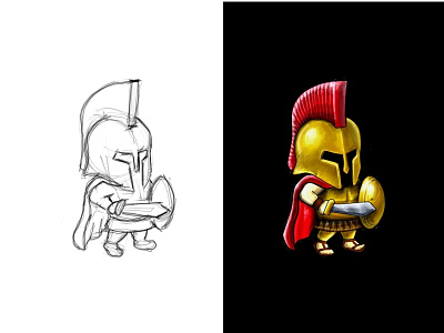Baby Spartan 2d art cartoon caracter character design sketch spartan