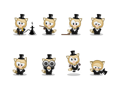 Tuxedo cat character design cartoon cat character character creation character design game pose stance tuxedo