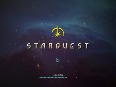 Starquest loading screen 2d game game game art game development load logo menu space space game ui user interface visual identity
