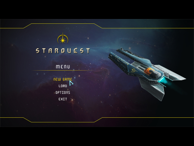 Starquest main menu screen app design flat icon illustration layout logo menu space ui ux vector