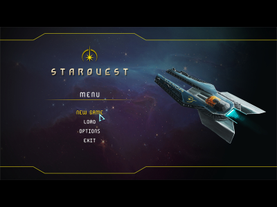 Starquest main menu screen